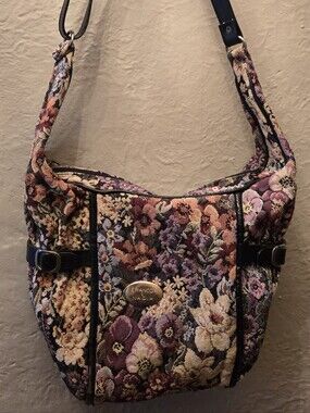 Franco & Nadia Floral Tapestry Shoulder Bag Vintage Style Hobo Purse